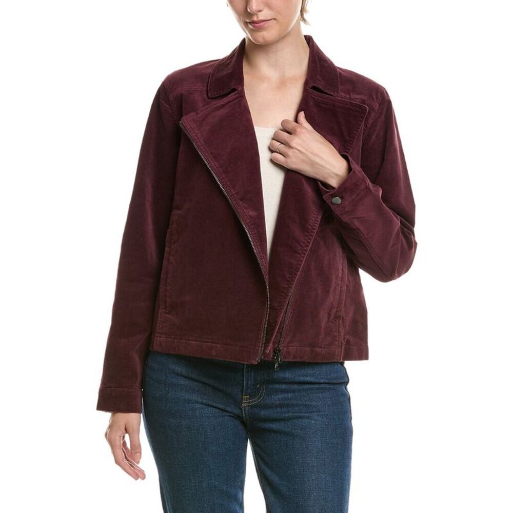 Eileen Fisher Womens Short Rider Jacket, Red